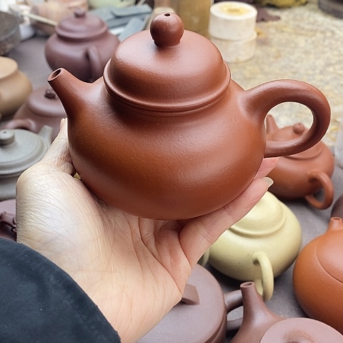 紫砂茶壶宜兴紫砂小煤窑朱泥170c c