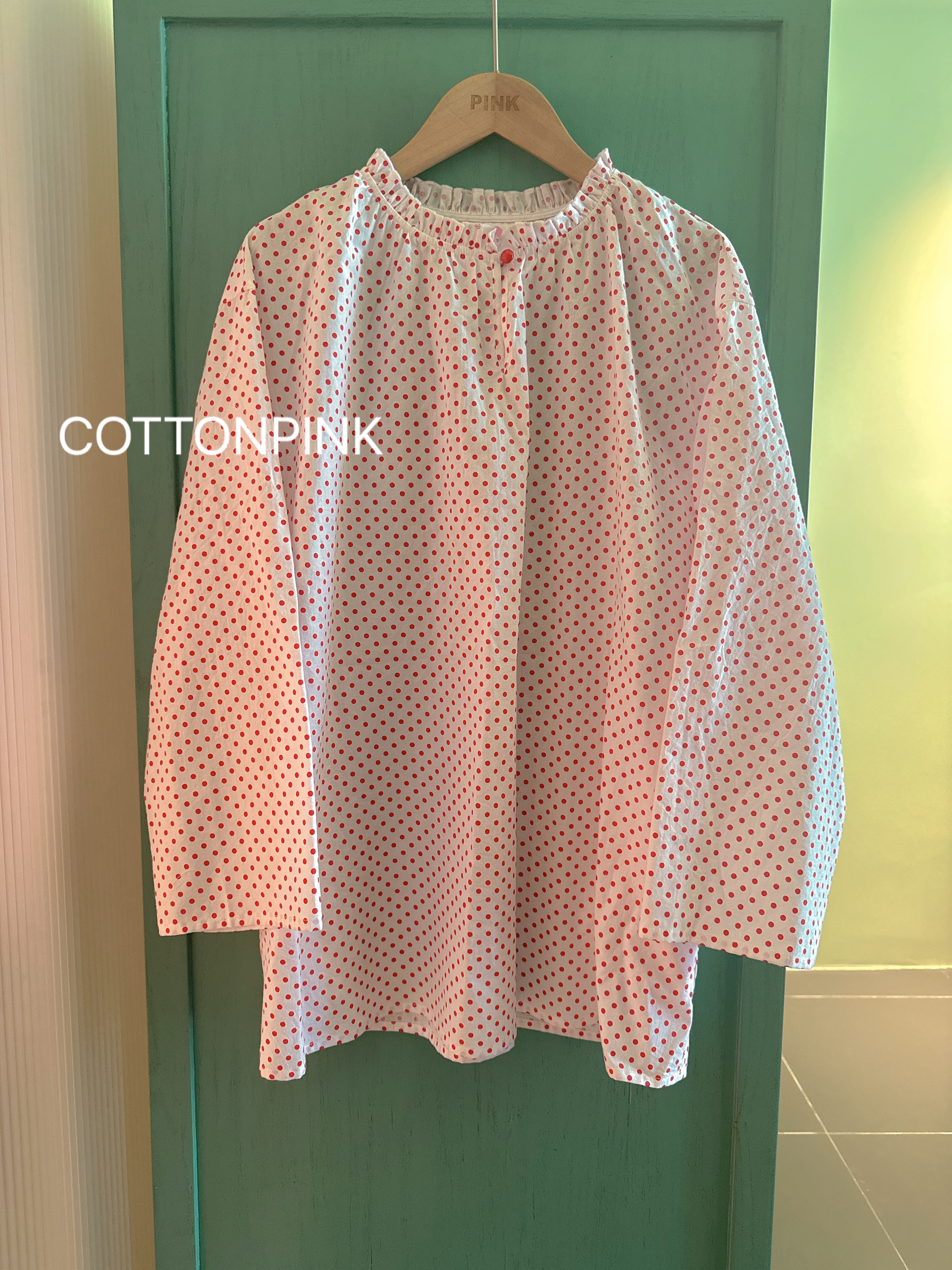  COTTONPINK女装设计师款减龄可爱波点上衣