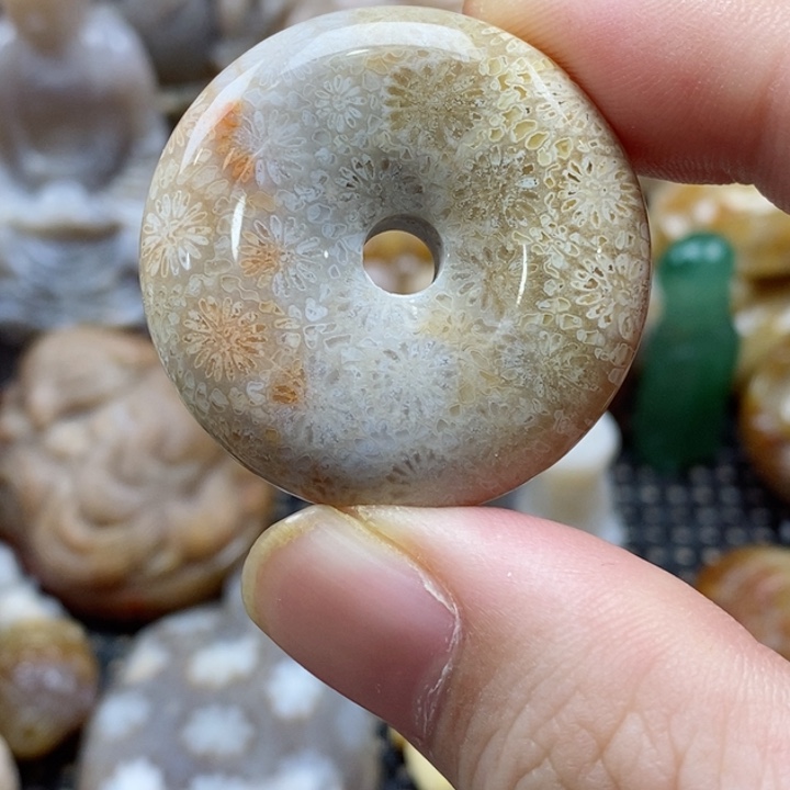 硅化珊瑚（珊瑚玉）颈饰未镶嵌