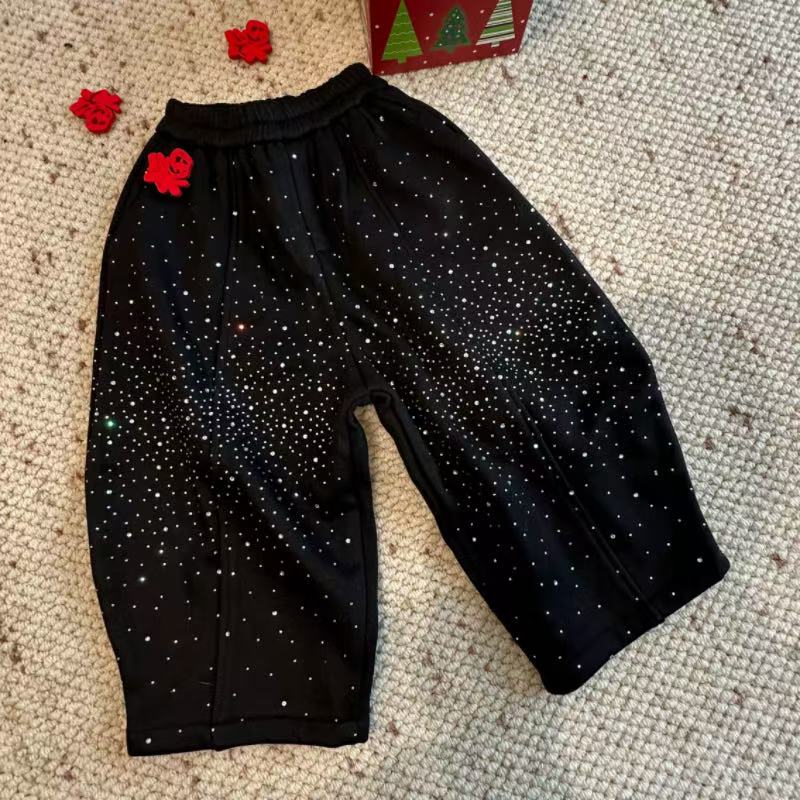 【语汐定制】2025冬季新款满天星辰爆闪儿童加绒裤25892