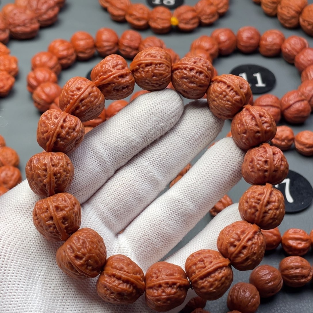 手串文玩核桃野生核桃苹果圆磨盘秋子手串