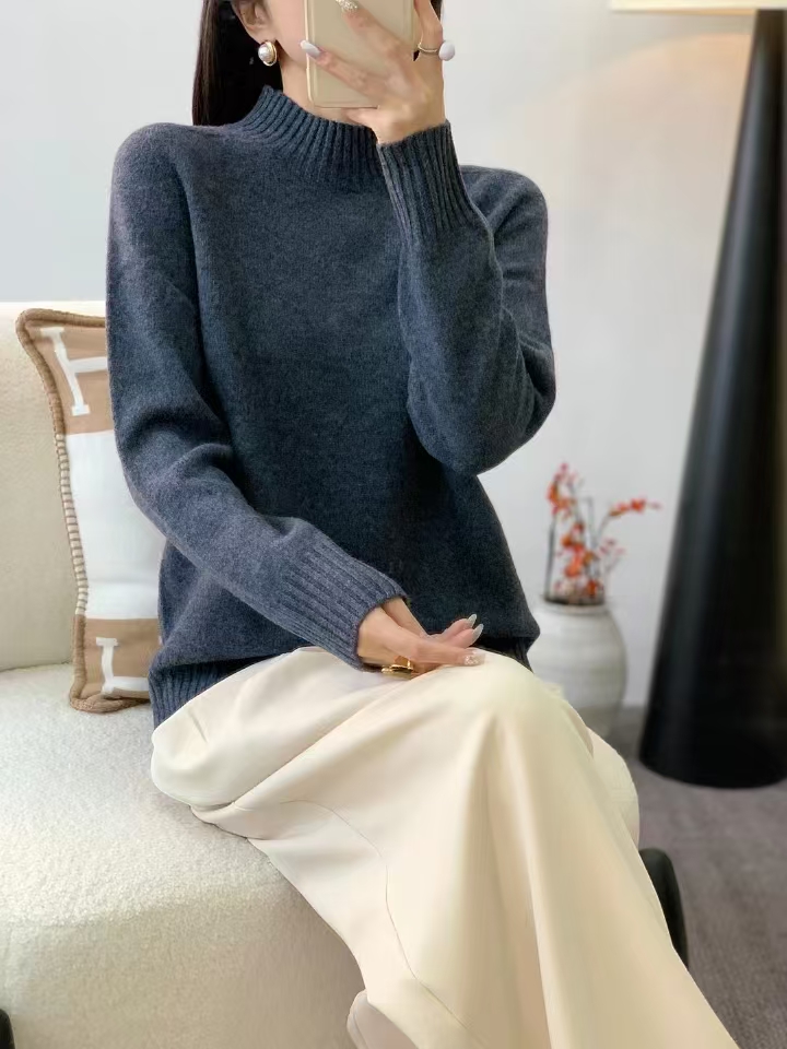 半高领加厚100%美丽诺羊毛打底衫