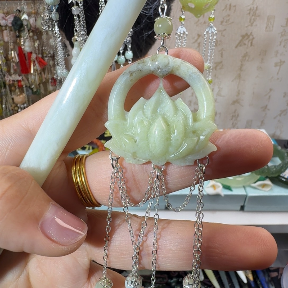 未镶嵌岫玉发簪福利款两个包邮