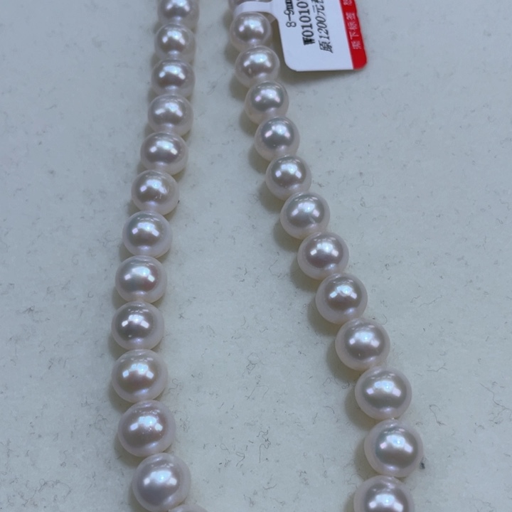 淡水珍珠颈饰银S925镶嵌8.5m左右圆度好捡漏！放漏