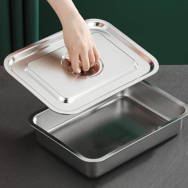 醒面盒食品级304不锈钢盆长方形份数盆方盆发酵箱盘醒面神器盒子