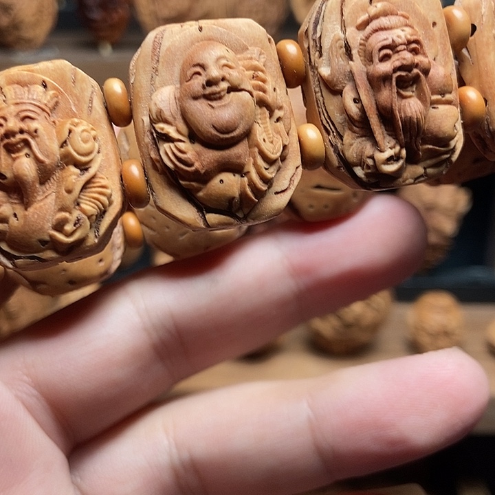 桃核浮雕神仙汇手牌