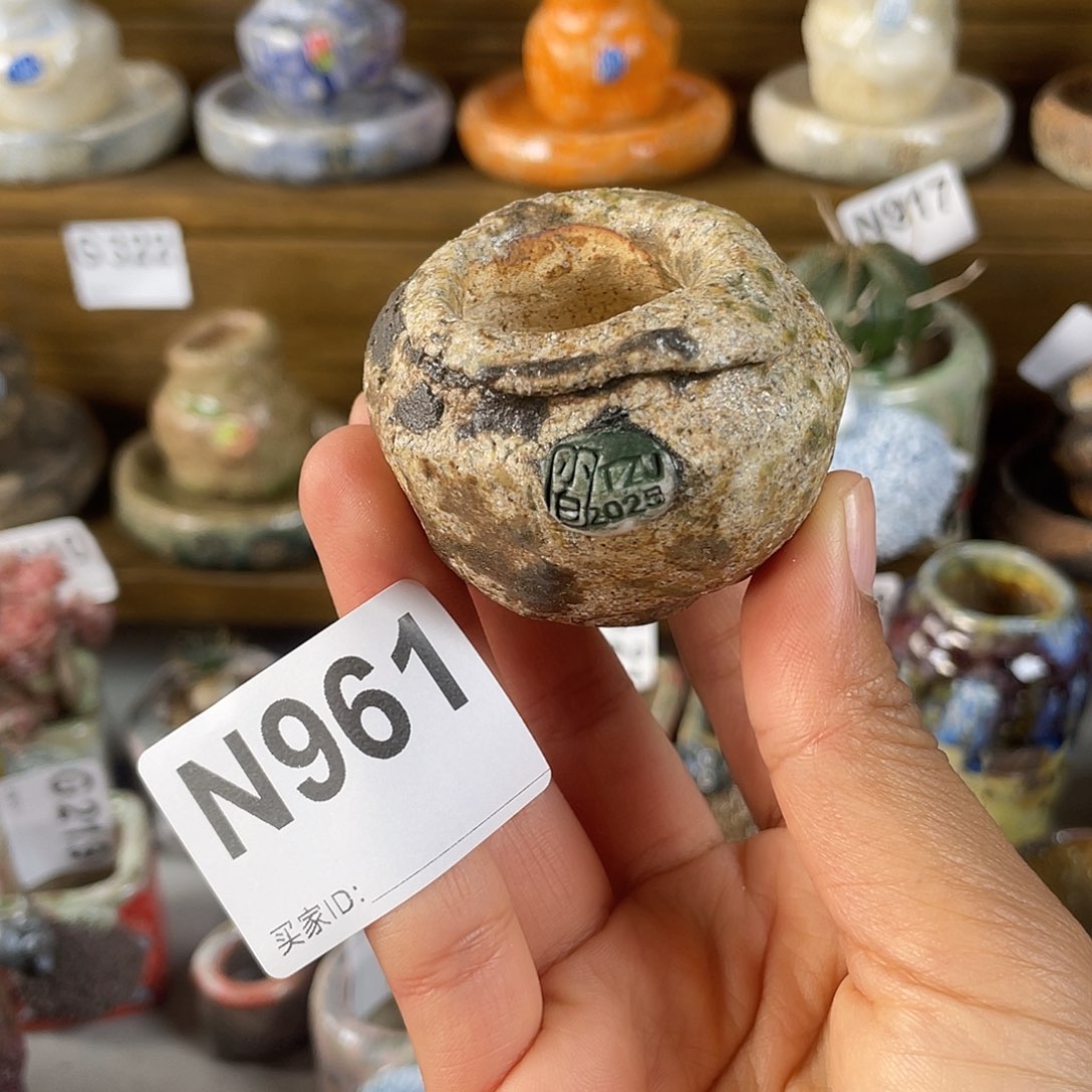 坛子姐花盆  小白孤品  匣钵土内口2.5百搭