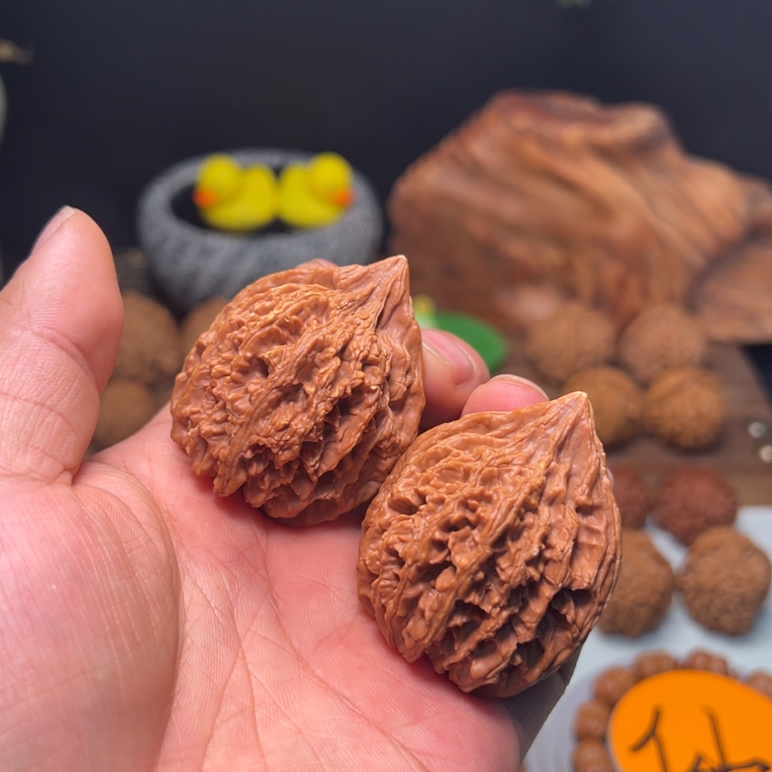 观***花吊坠文玩核桃黄，七星龙渊