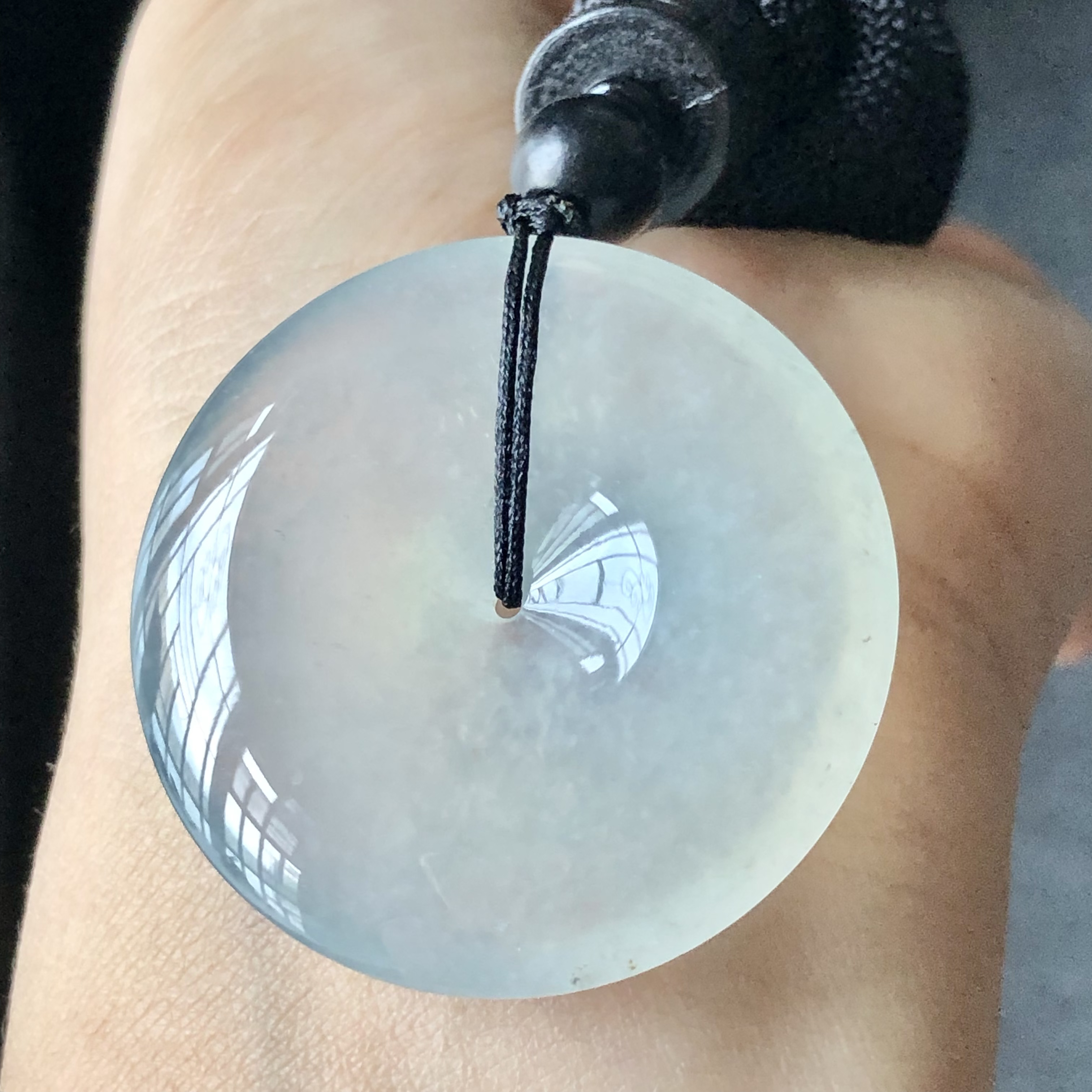 缅甸天然A货翡翠老坑冰种大平安扣吊坠尺寸38/7