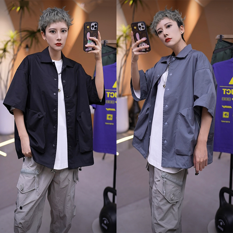 【聚】夏季盐系男友穿搭情侣款衬衫休闲潮流 0491