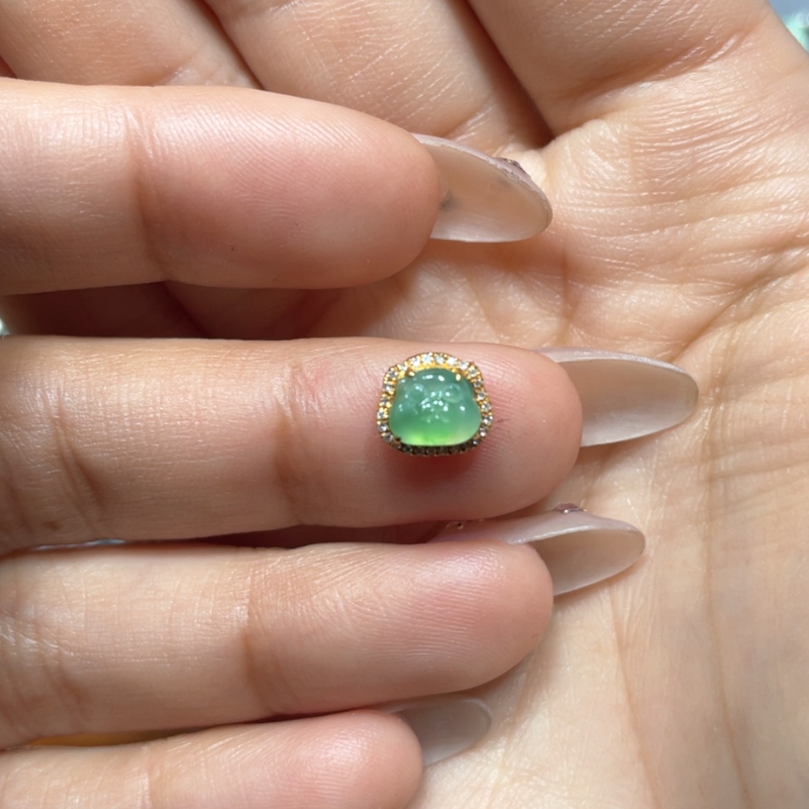 【闪购商品】翡翠吊坠(不含链)18K金镶嵌