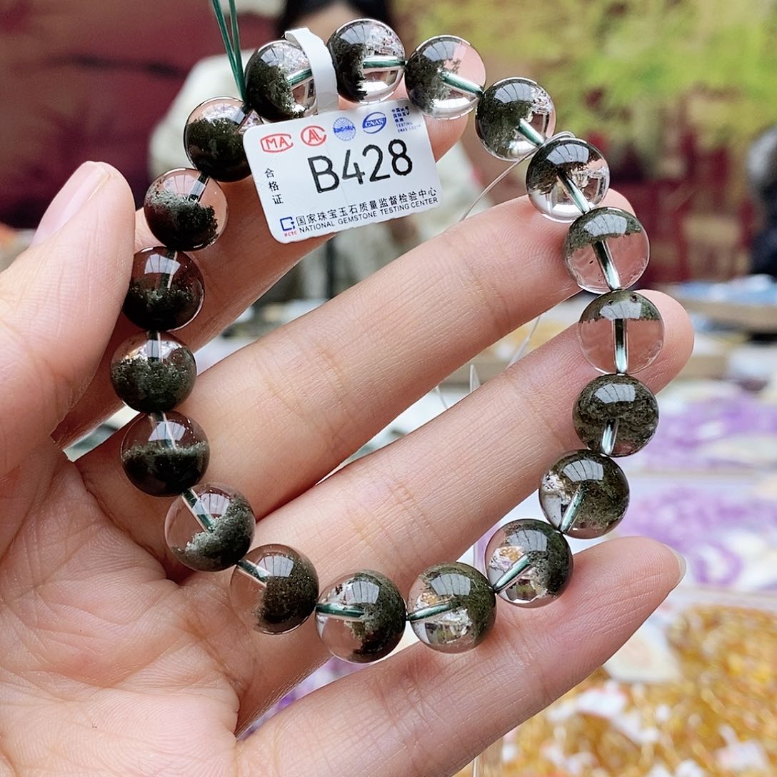 水晶手链未镶嵌B428绿幽灵