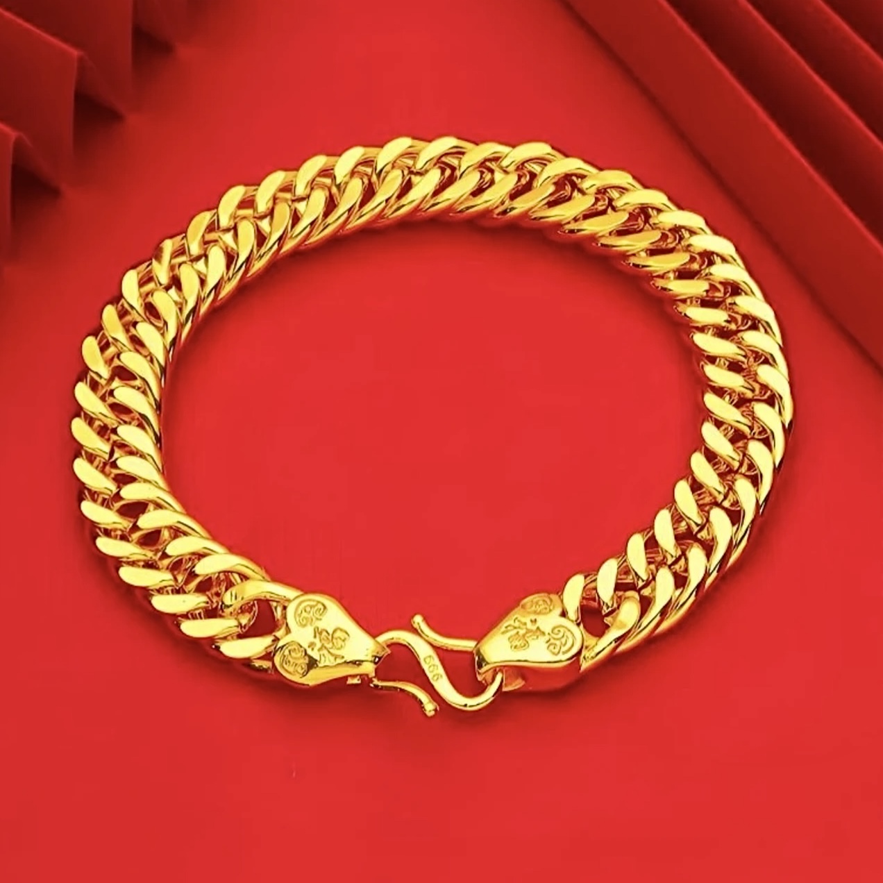 合金手链 福字坦克手链老板手链男款经典S扣头气质高级时尚不掉色