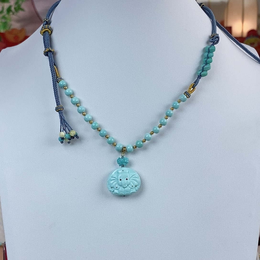 绿松石珠宝奇石18K金镶嵌