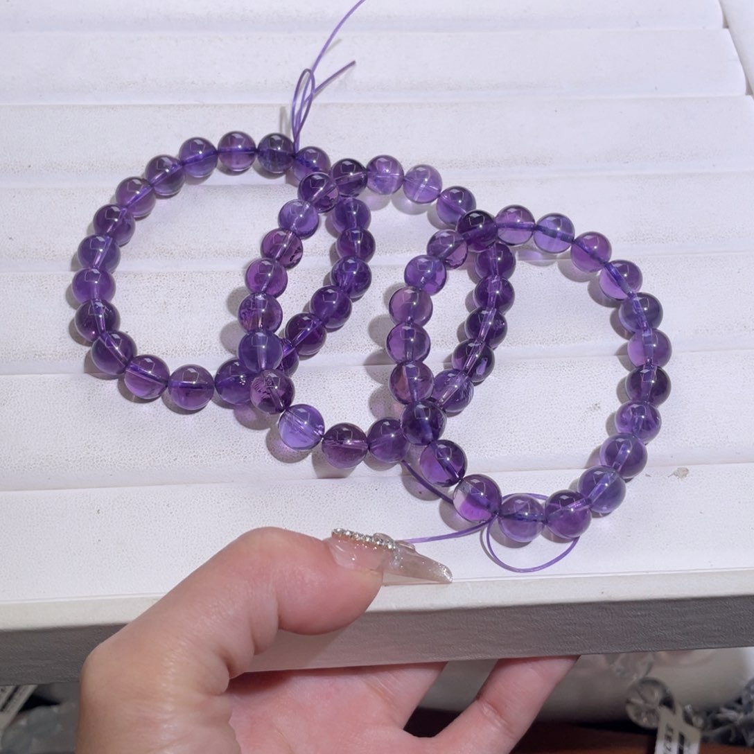 【闪购商品】水晶手串未镶嵌巴西紫水晶一条9.3咪
