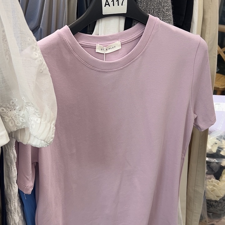 今天新款 粉紫色短袖T