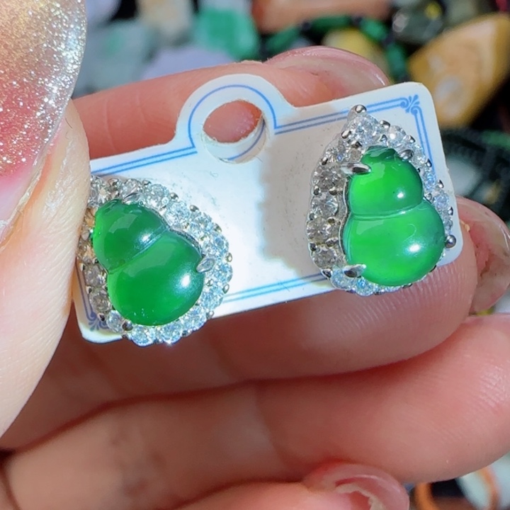 翡翠耳饰未镶嵌天然A货53