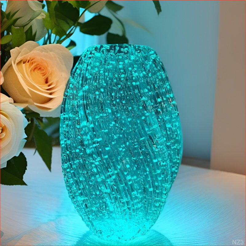 繁星欧式创意扭纹玻璃花瓶法式高级感夜光客厅餐桌摆件水培插花器