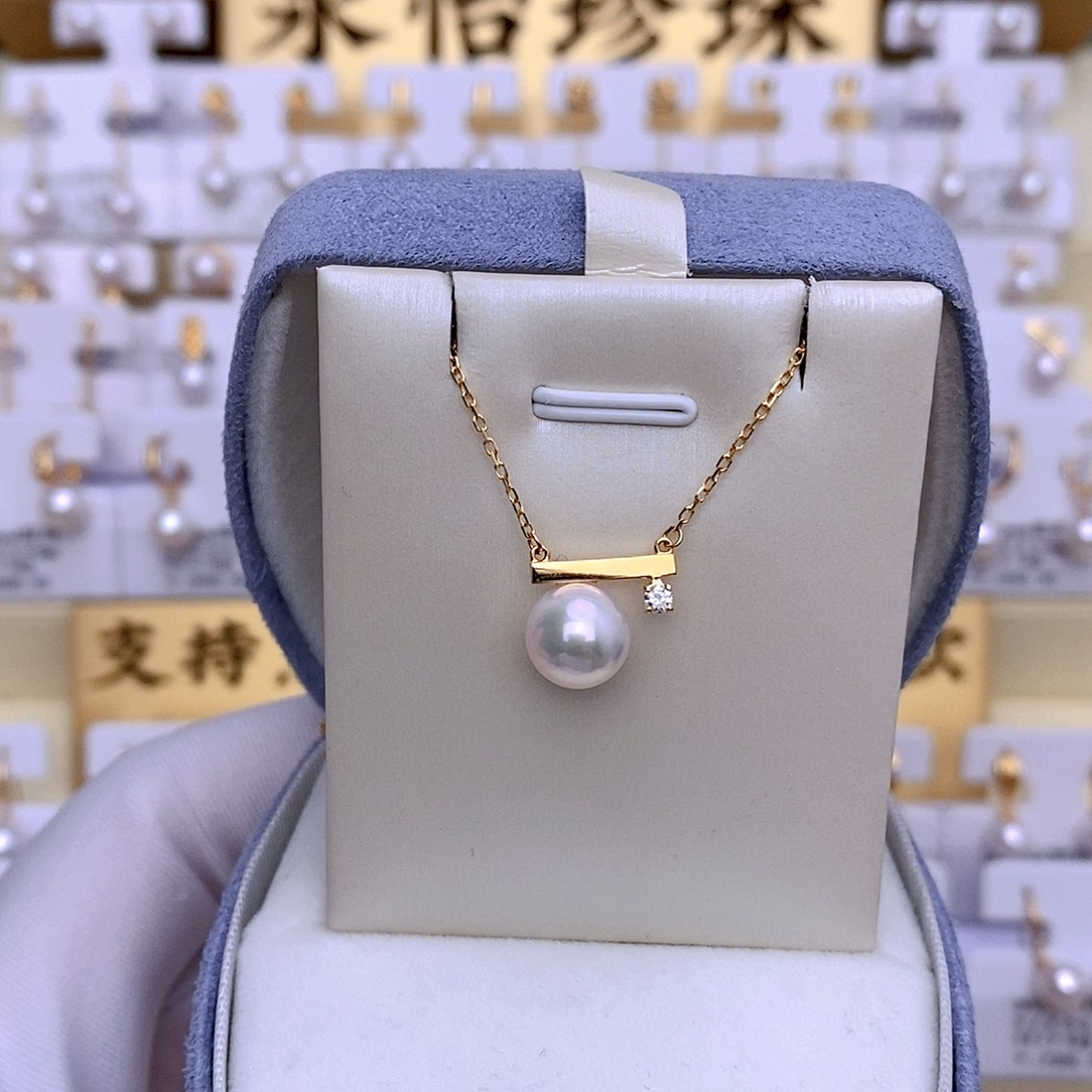 海水珍珠套链18K金镶嵌