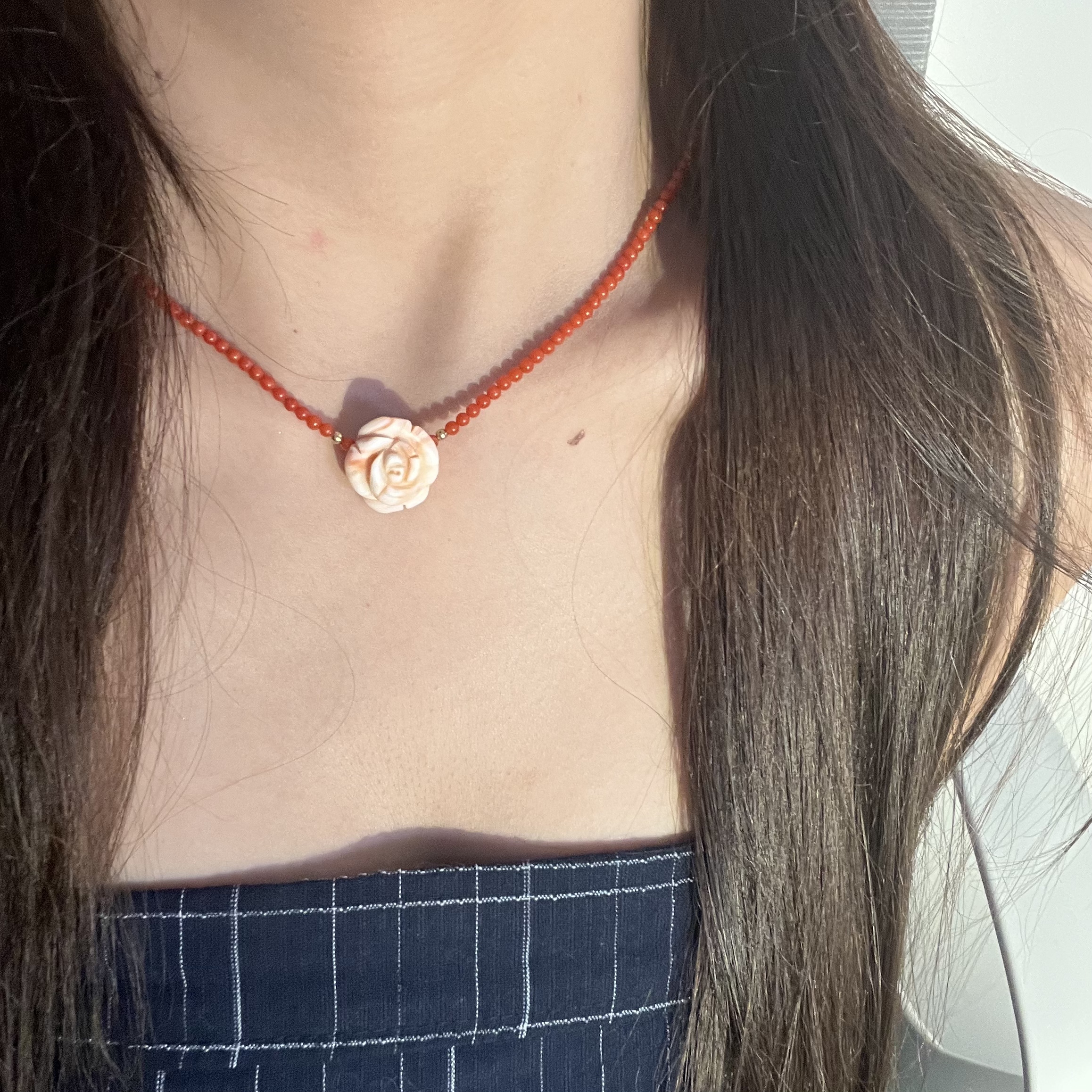 (WeiWei推荐)海底瑰宝饰品合集vintage （雕刻花圆珠项链）