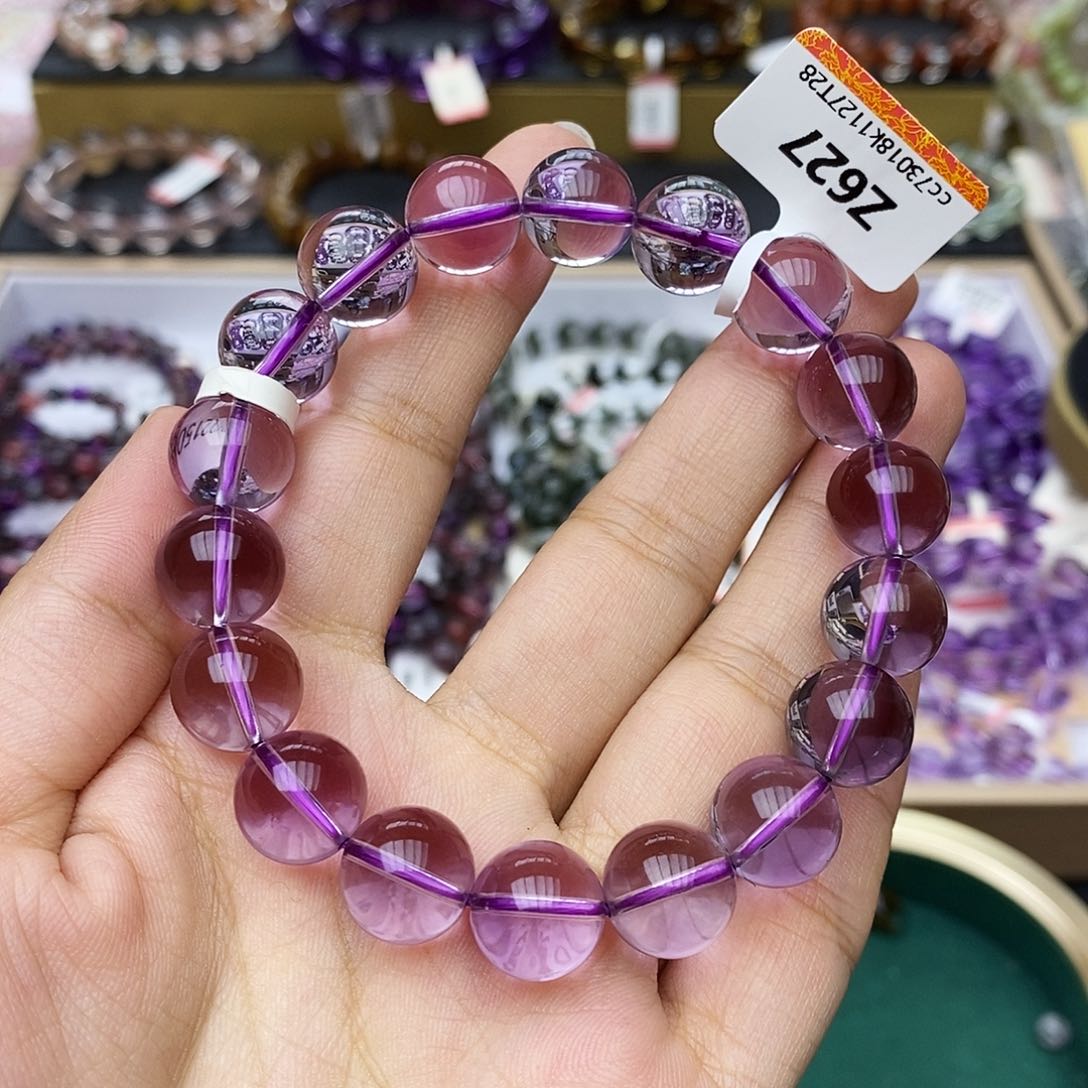 未镶嵌手链水晶全净体巴西紫水晶12m Z627