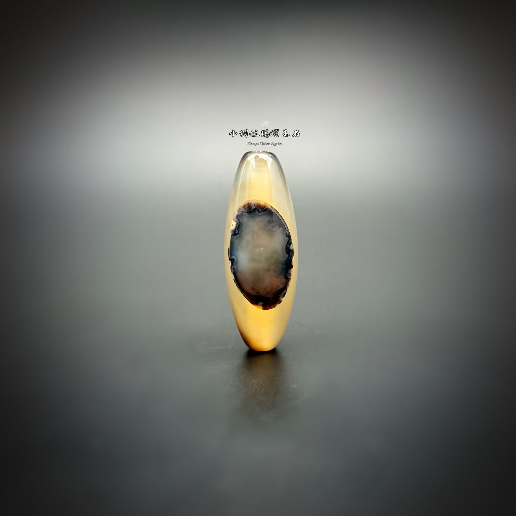 天然玛瑙佛眼缠丝玛瑙勒子 尺寸 37.7*14