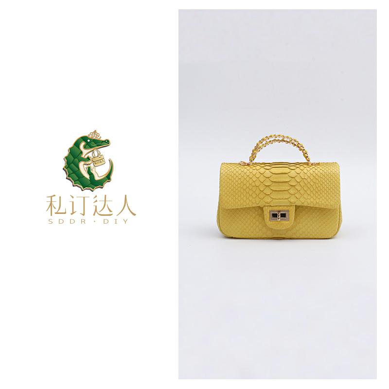 私订达人2025新款雅丹女士真皮百搭时尚蛇皮斜挎包