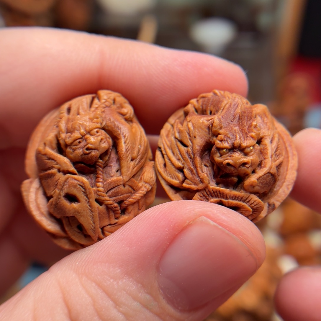 桃核雕刻福在眼前一个