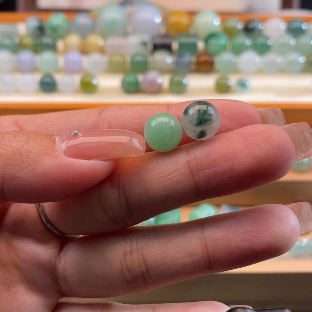 未镶嵌定制翡翠柒天然缅甸翡翠a货一对9.2