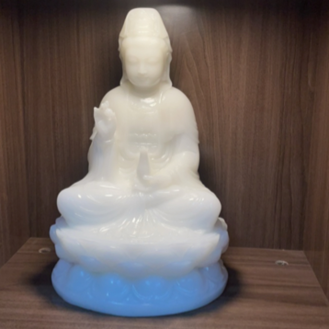 30厘米高观音手工雕刻摆件家用客厅玄关办公室摆设