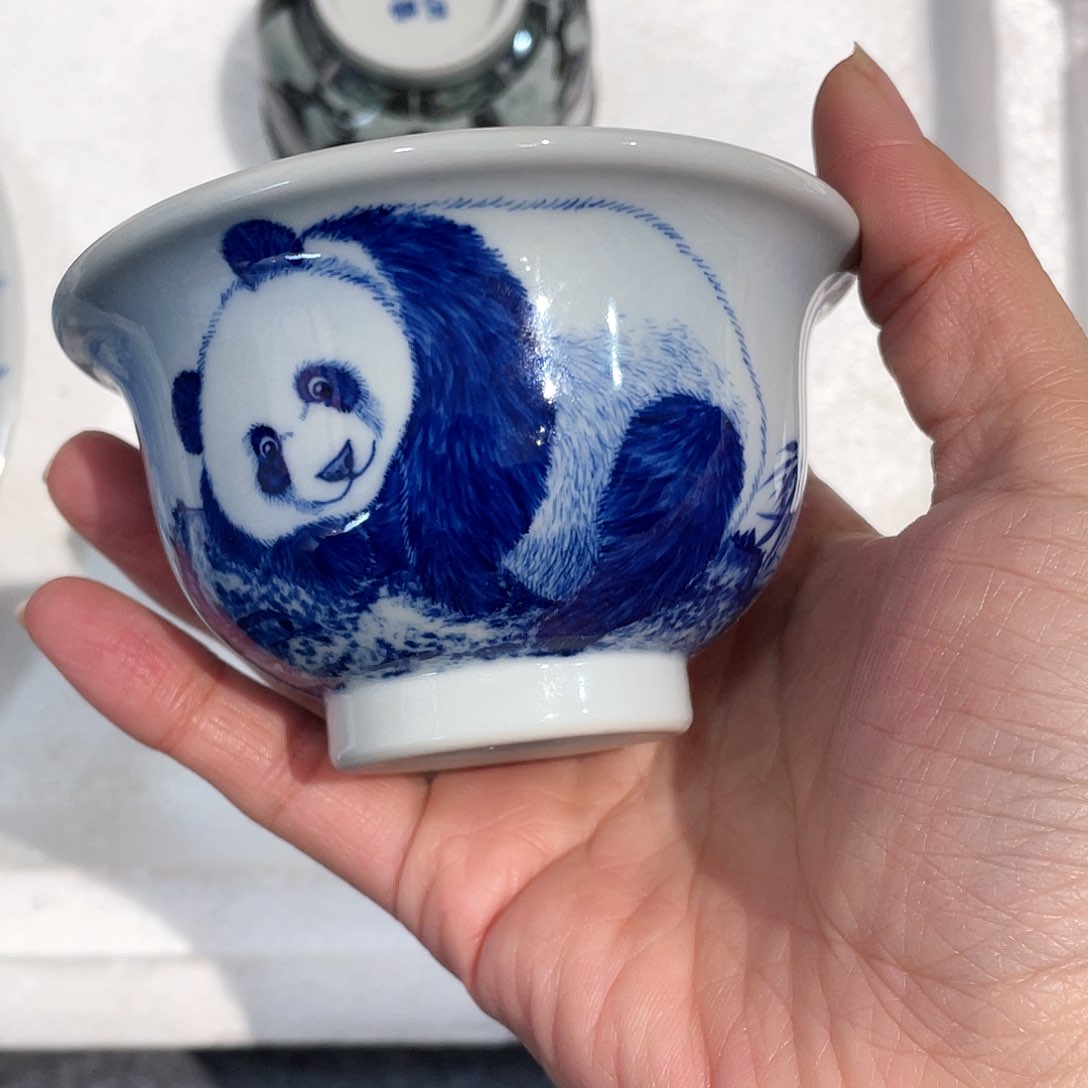 泥藝瓷梦熊猫压手杯