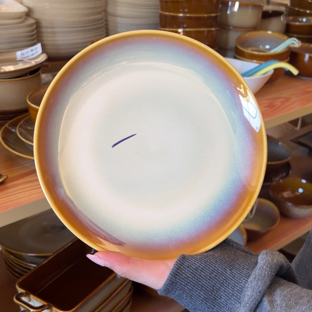 新骨瓷107瑕疵慎拍曼谷棕8.25寸 菜盘