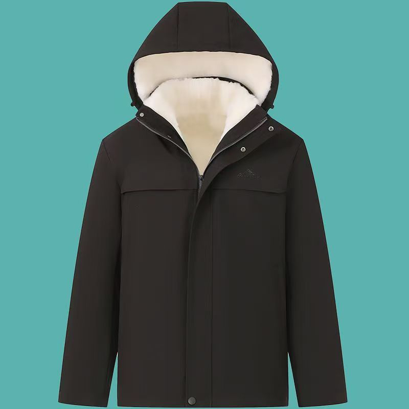 中老年羊皮毛一体加厚立领防寒男冬季袄