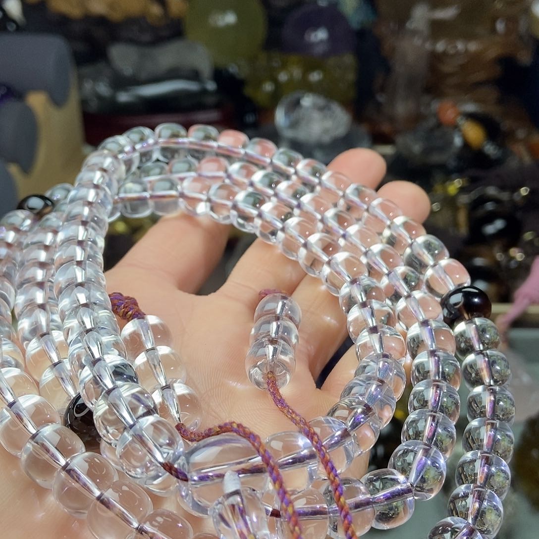 水晶套链未镶嵌水晶108颗盘珠