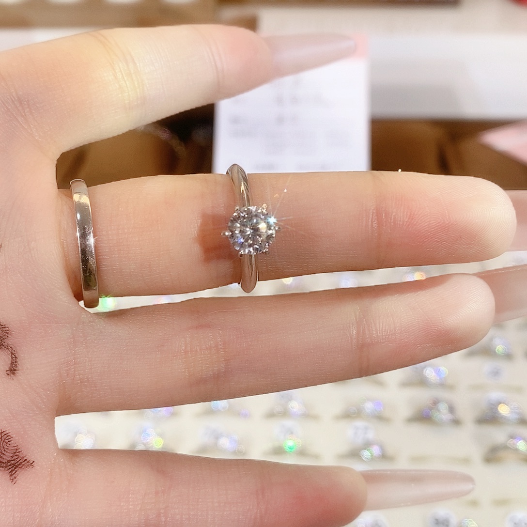 两***️925银t家六爪1ct11