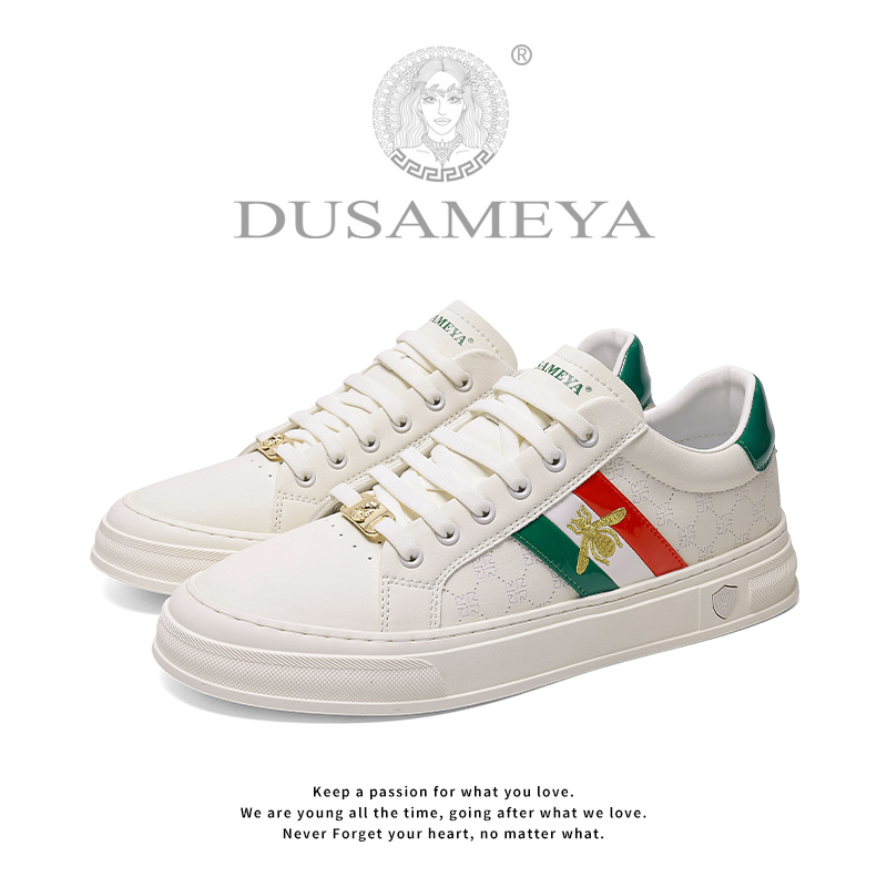 DUSAMEYA/杜莎米娅秋新款休闲百搭时尚低帮潮流轻奢刺绣小板鞋