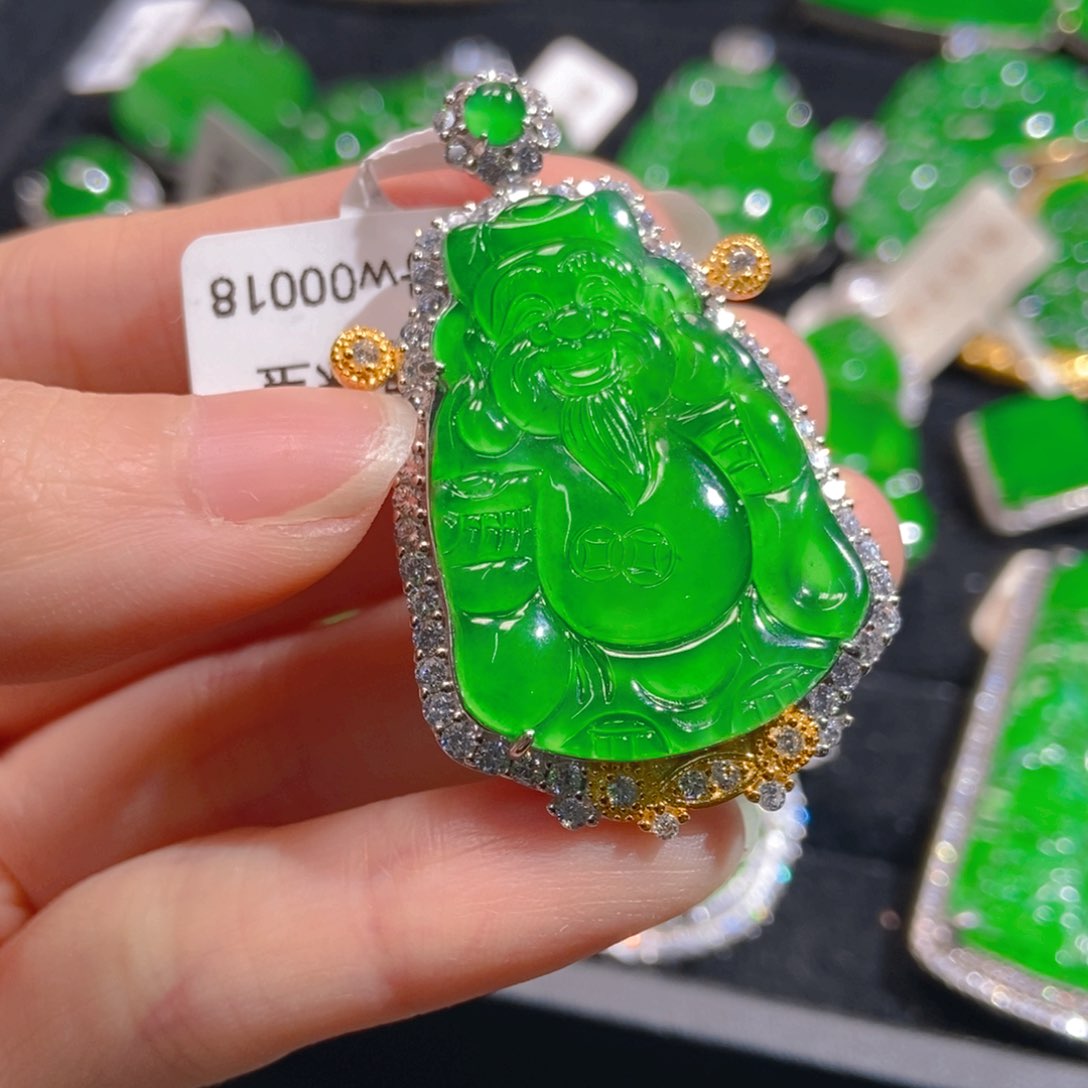 翡翠吊坠(不含链)银S925镶嵌