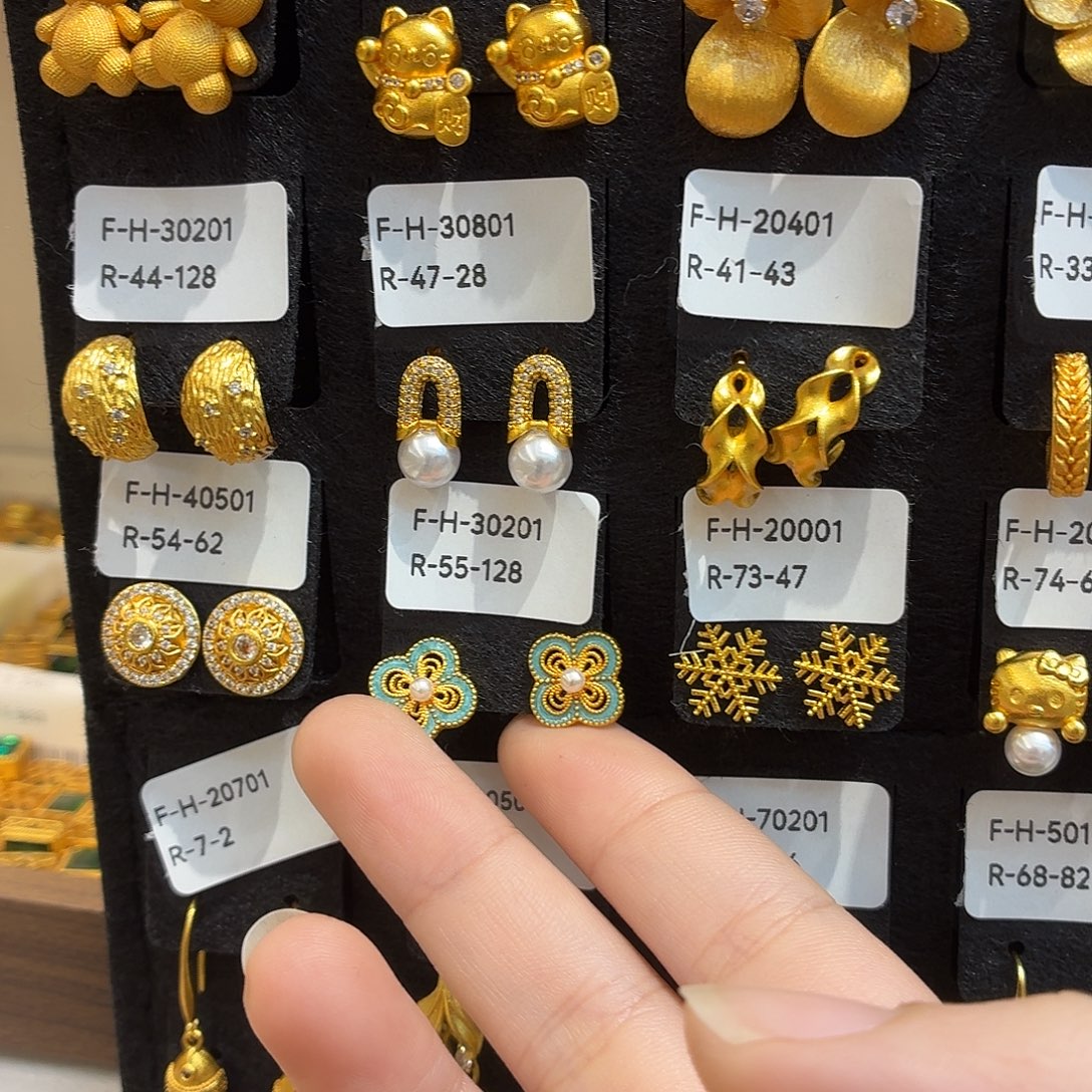 铜合金55-128强保色发 2个壹笔壹耳钉