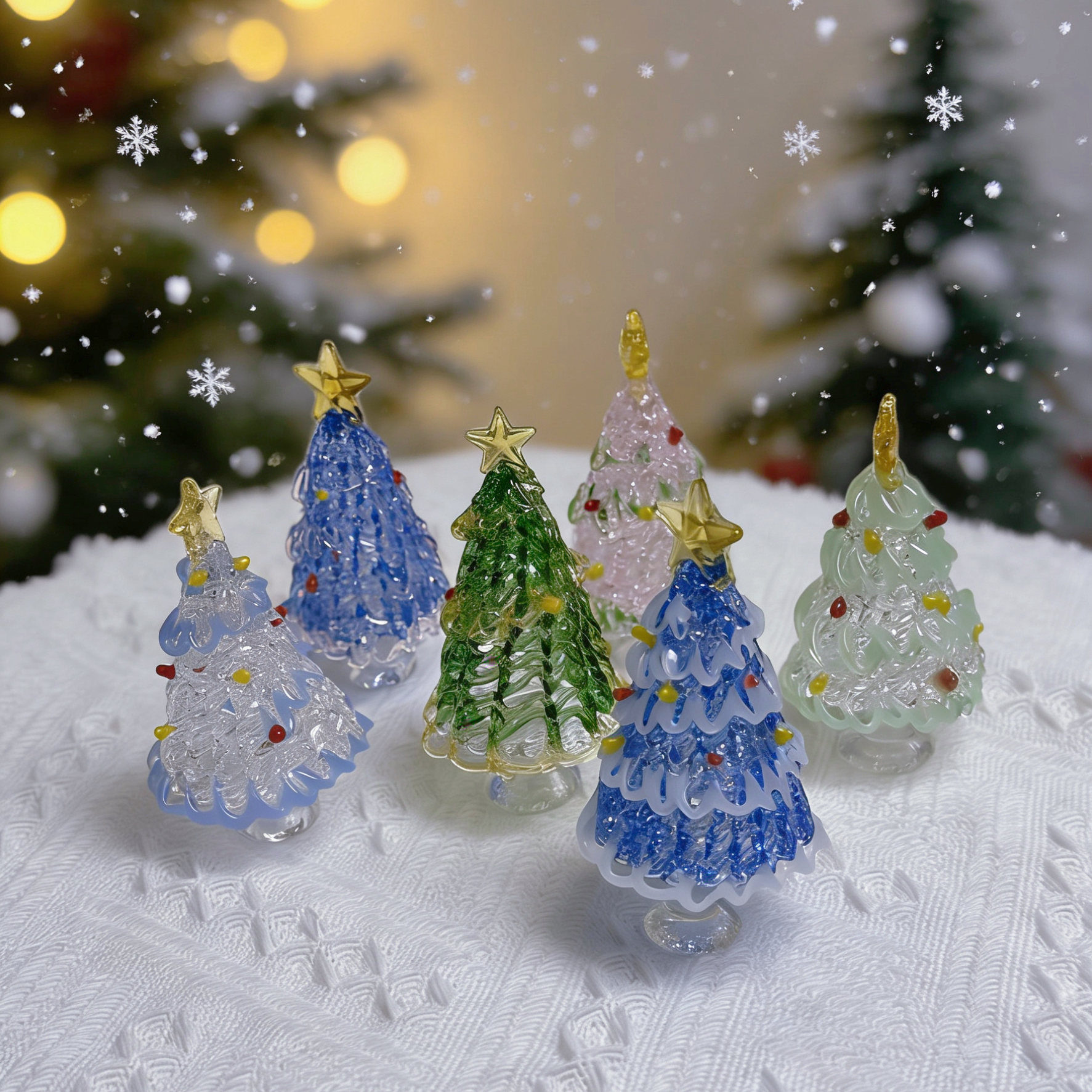 【敢敢烧琉璃专属】圣诞树纯手工拉丝工艺琉璃摆件