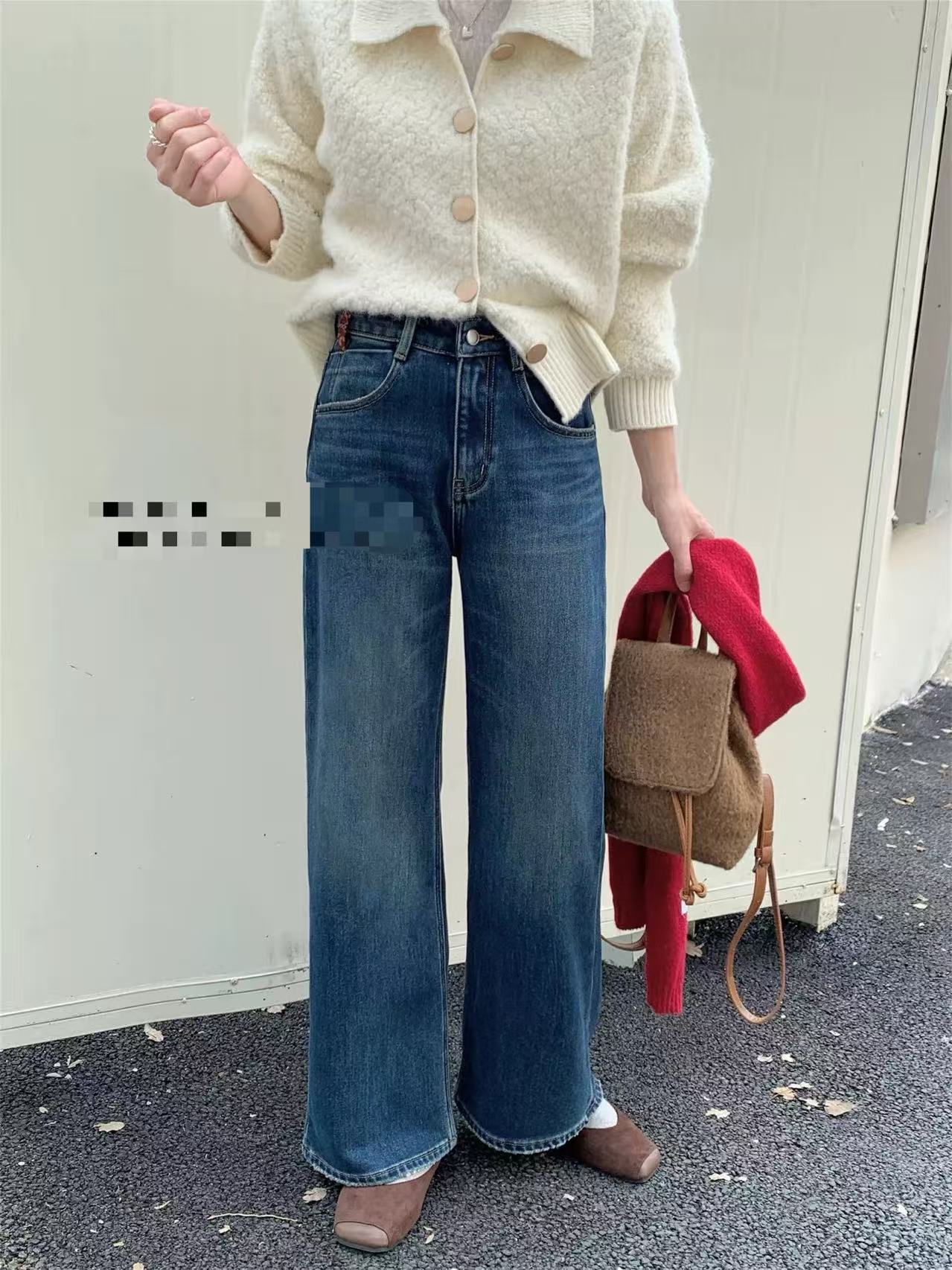 XX加绒 A9815早冬四面弹+Q暖绒，蓝色十分筒喇裤绝绝子！