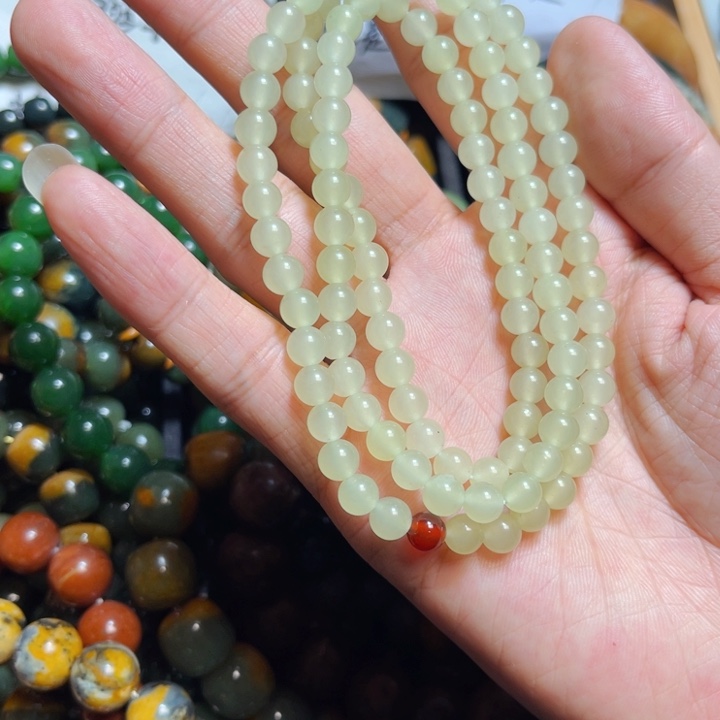 蛇纹石玉手链合金