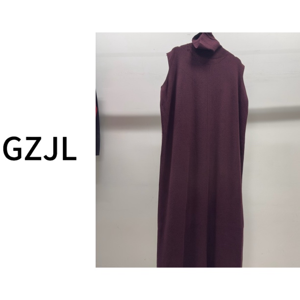 法式气质显瘦堆领无袖针织连衣裙女秋冬新款内搭外穿背心裙潮