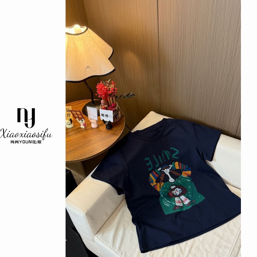 肖肖家· 趣味女孩 韩系百搭短款高端t恤显瘦