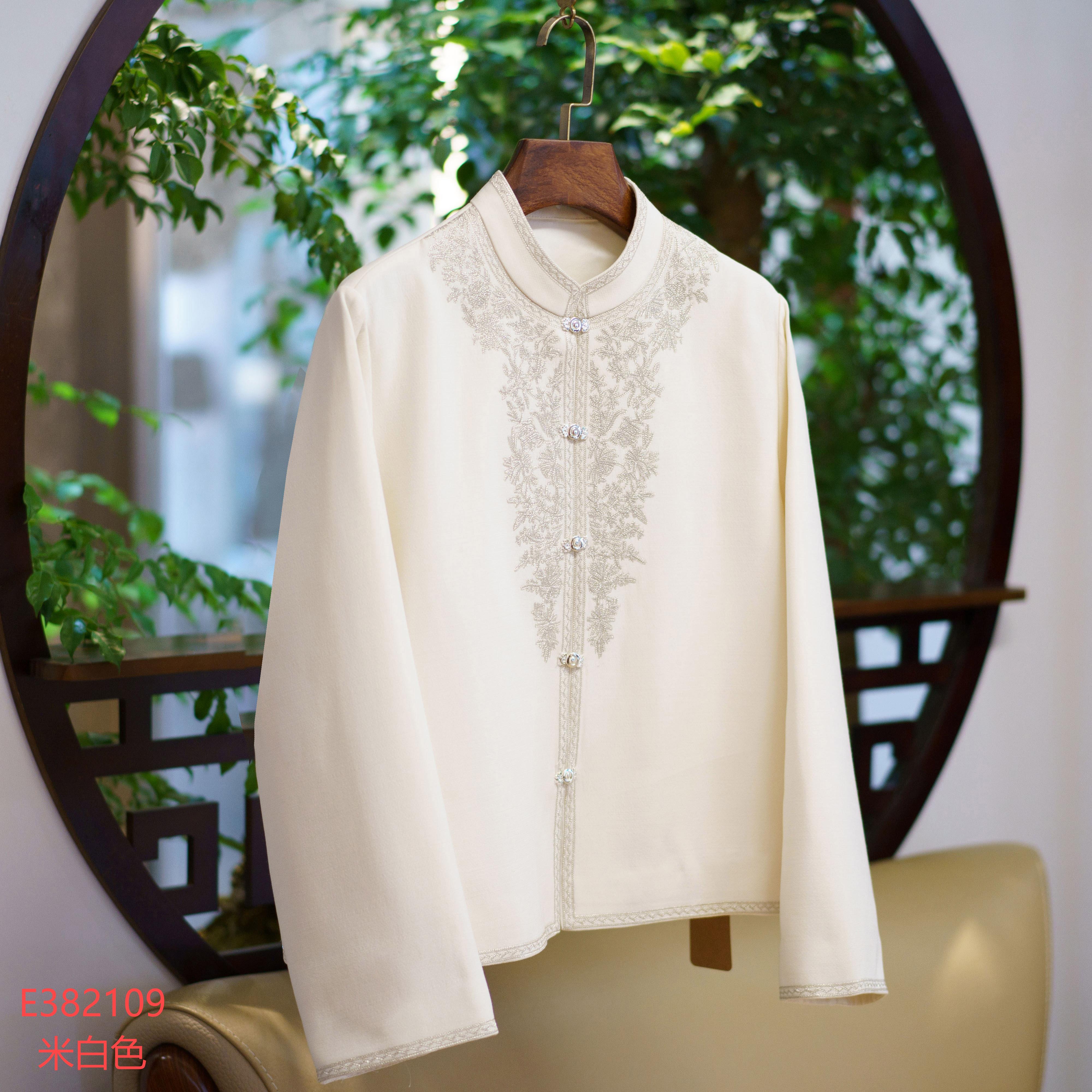 【锦系】丝羊毛新中式国风桑蚕丝立领长袖外套E-382109-S3149961