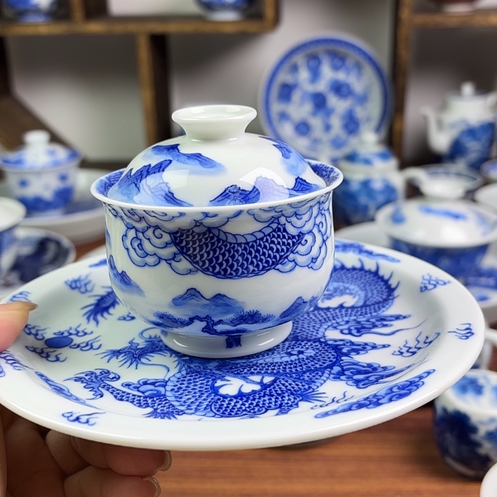 年终狂欢柴窑手绘两件套