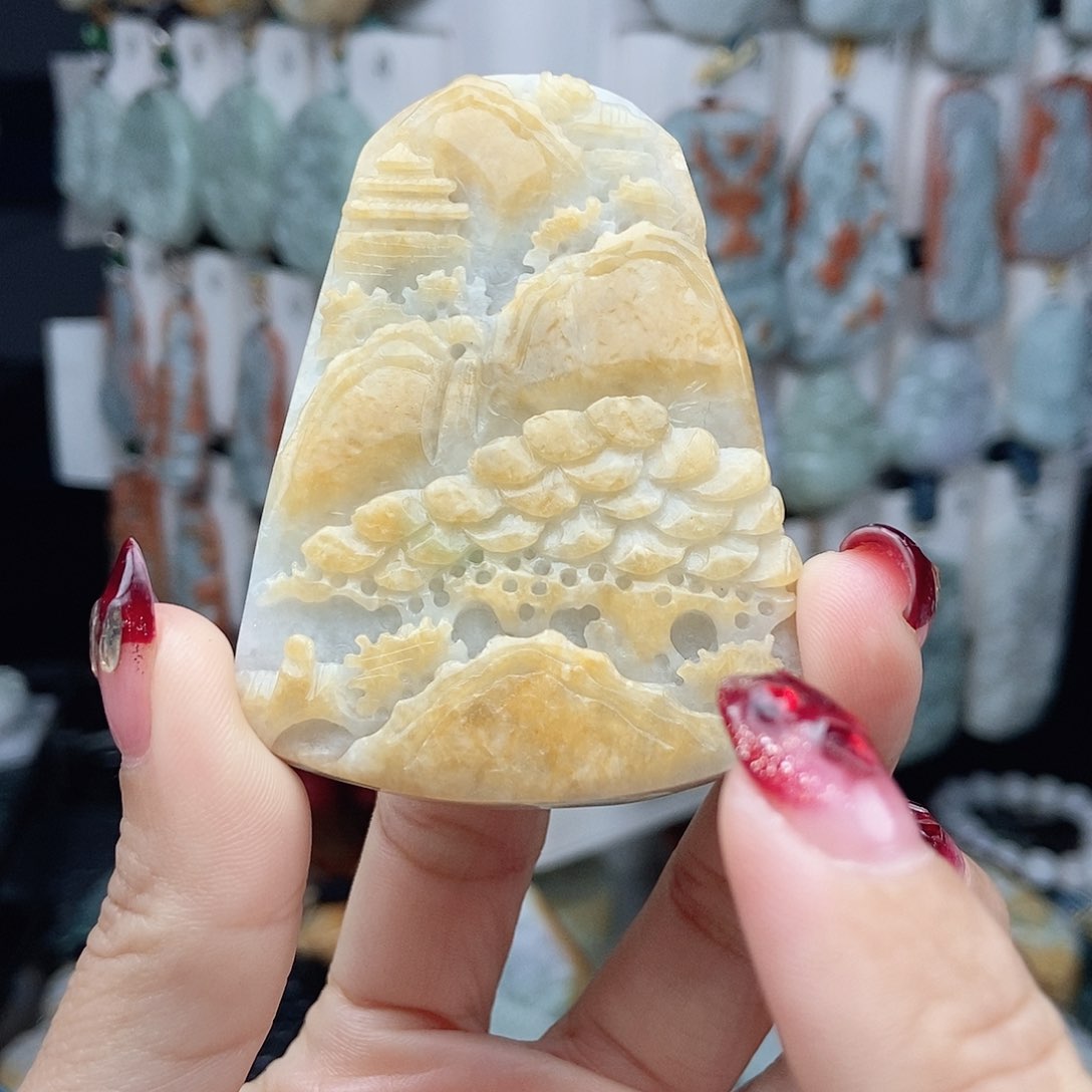 翡翠颈饰14K金镶嵌翡翠