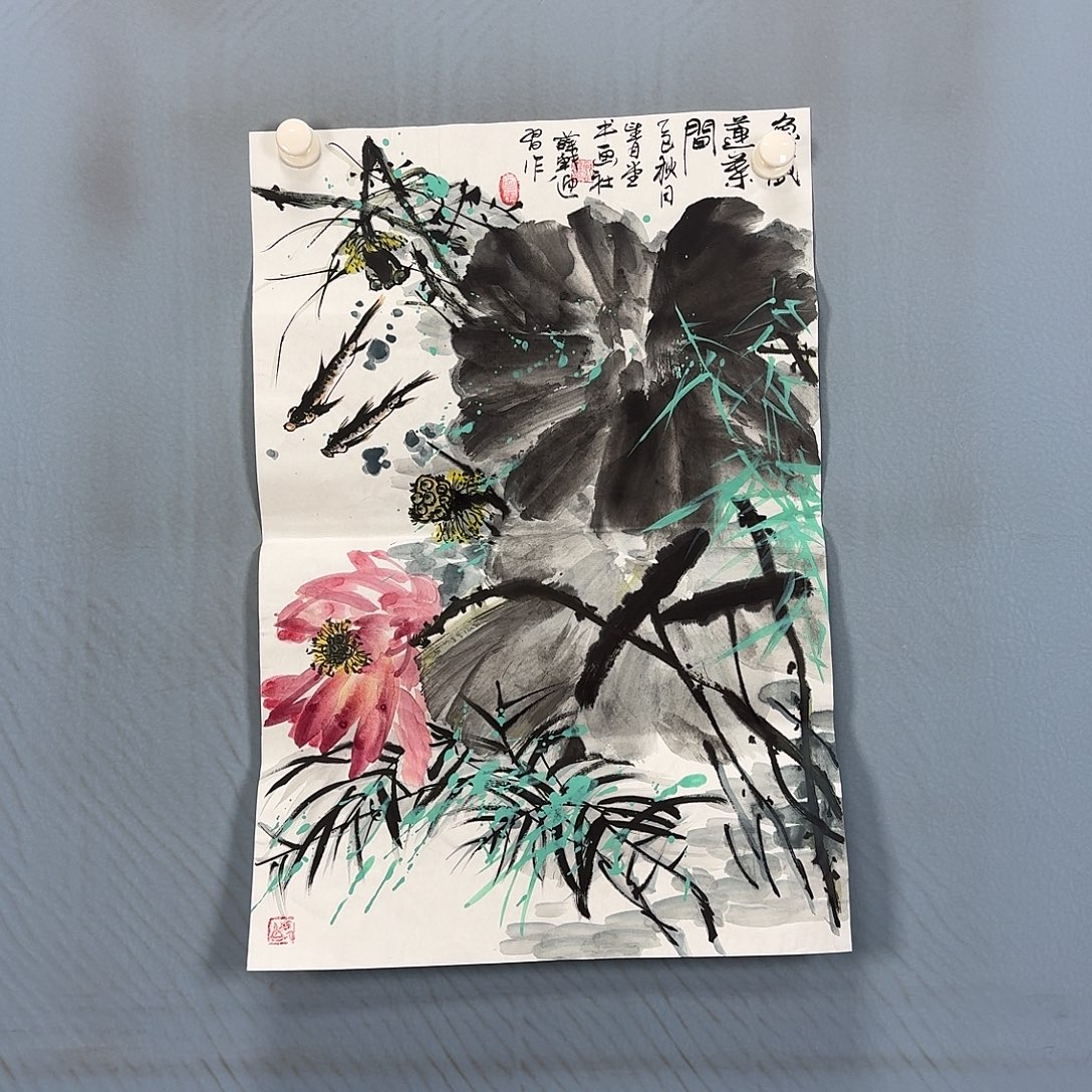 国画1429 牡丹图画师大