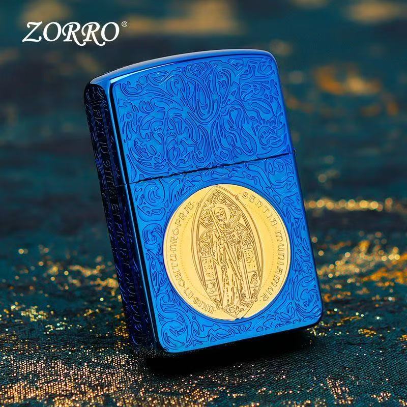 ZORRO佐罗二代蓝金双色康斯坦丁煤油防风打火机男生礼物生日礼品