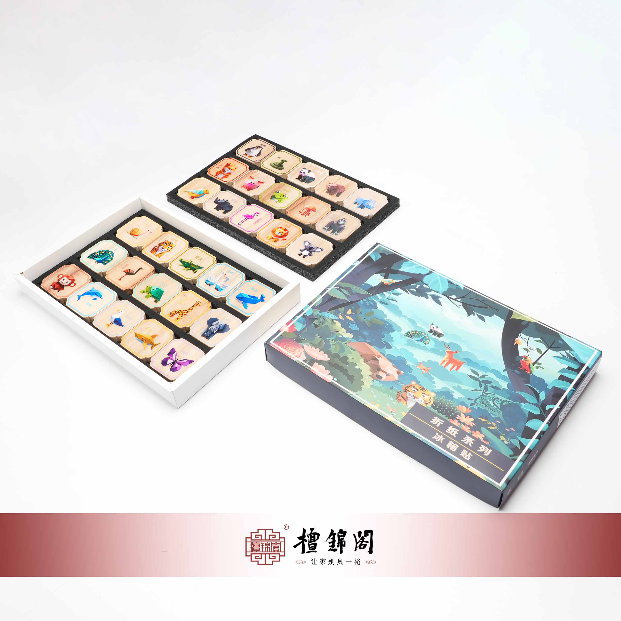 折纸系列冰箱贴|UV喷绘工艺|樟木|6.5 6.5*1.2|冰箱贴 A01575
