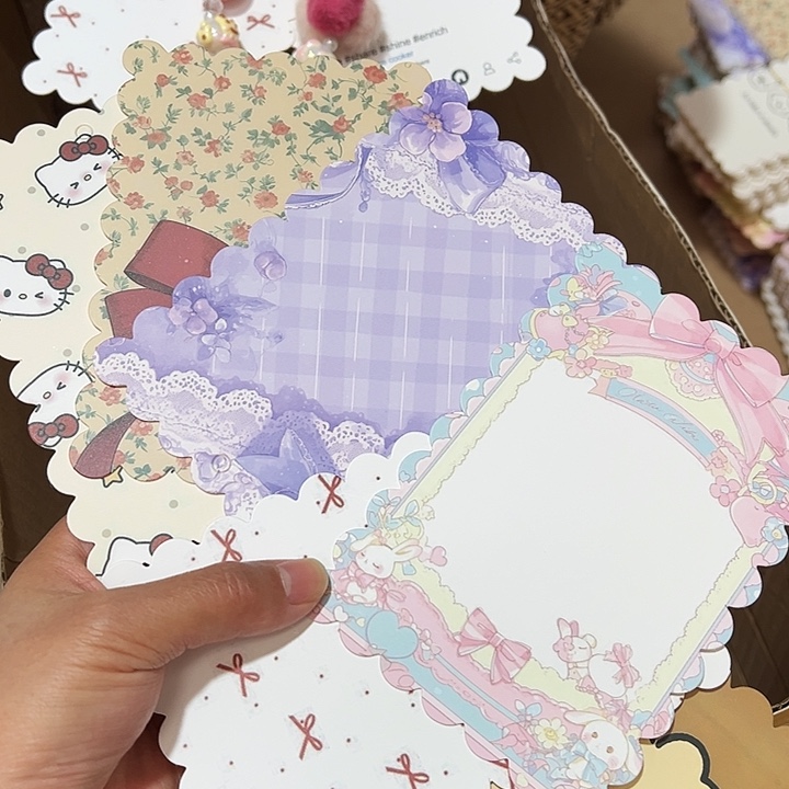 单面花边9.5×14混款100张